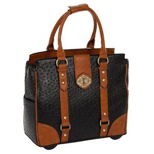 JKM and Company Rolling Tote Bag - THE ALIST Ostrich Rolling Work Bag